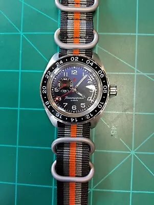 Vostok Komandirskie Men's Blue Watch - 02017A-Custom Strap New.  • $49.99