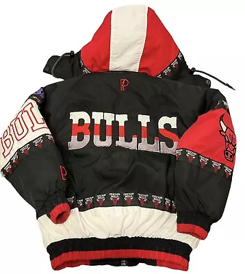 VTG Pro Player By Daniel Young Chicago Bulls Full Zip W Hood Jacket YOUTH Boys S • $125