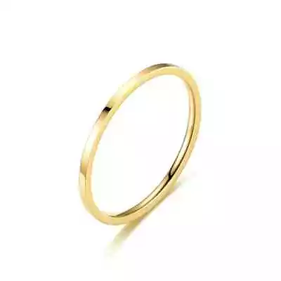 1mm Thin Plain Silver Gold Plated Stainless Steel Wedding Ring Band Size 3-10 • $3.51