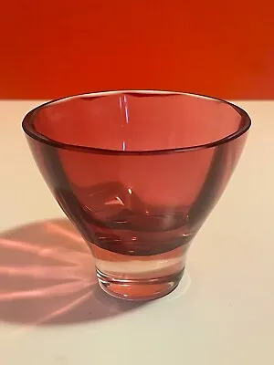 Dartington Cranberry Glass Small Bowl Signed Vintage • £16.91