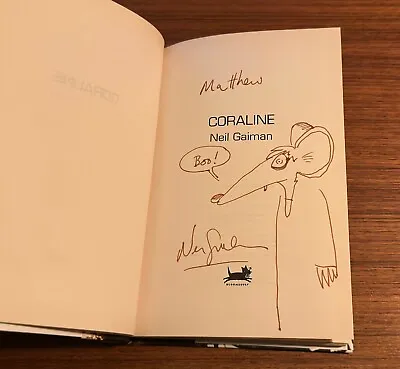 'Coraline' By Neil Gaiman - Signed First Edition With Sketch - RARE BOOK!  • £1420