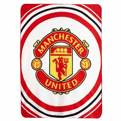 Giant Manchester United Soccer Crest Fleece Blanket/Sofa Throw (125cm X 150cm) • $19.99