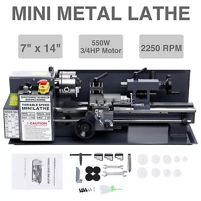7  X 14 Mini Metal Lathe Machine Metalworking Bench Variable Speed 550W • $599.99