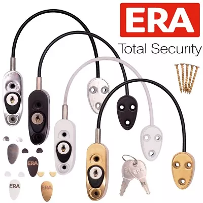 ERA Locking Cable Restrictor Flexible Window/Door Baby Child Proof Safety Lock • £15.26