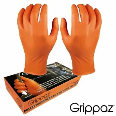 Grippaz Nonslip Gloves Heavy-Duty Mechanic Gloves Nitrile Touch Screen Box Of 50 • £13.99