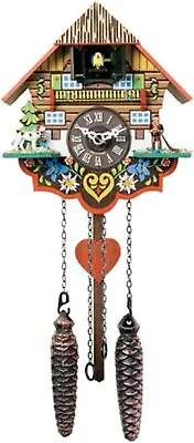 Musical Multi-Colored Quartz Cuckoo Clock - 8 Inches Tall - Model # M8-08PQ • £233.67