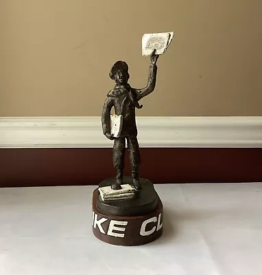 $365 • Buy Jim McCartin Bronze Sculpture  Mr. Bike Club , Newspaper Seller, 1976, 12 3/4 