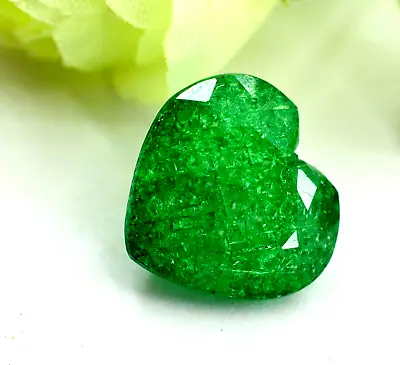 12.45 Ct Natural Muzo Colombian Green Emerald Certified Heart Cut Loose Gemstone • $21.32