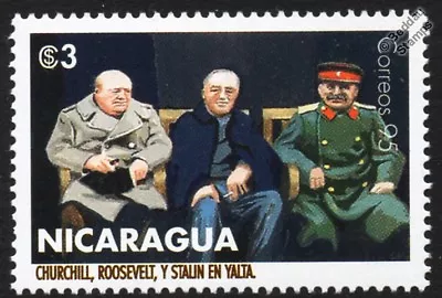 WWII 1945 Yalta Conference - CHURCHILL STALIN & ROOSEVELT Stamp • $2.47