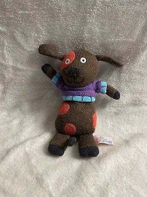 Latitude Enfant Knitted Brown Dog Comforter Baby Soft Toy • £8.95