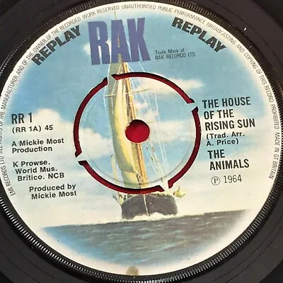 £9.99 • Buy THE ANIMALS The House Of The Rising Sun UK 7  Vinyl Single EXCELLENT CONDITION ~