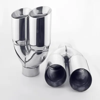 Pair 3  In Dual 3.5 Twin Out Quads SS304 Exhaust Tips For BMW E39 540i M5 E36 M3 • $204.97