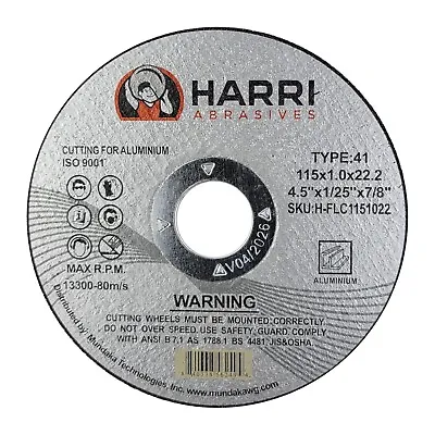 Thin Cutting Disc Aluminum Freehand Cut-Off Wheel - 4-1/2  X 0.04  X 7/8  - T41 • $27.50