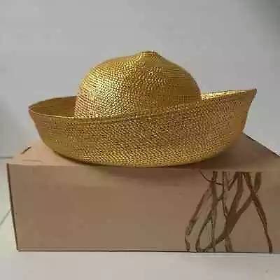 Hat Men Women Unisex Gold Metallic Sunhat Beach Costume Party • $30.72