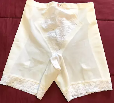 Vintage MONTGOMERY WARD Sz XL Long Leg GIRDLE W LACE PANEL & Garter Clips NWOT • $13.75