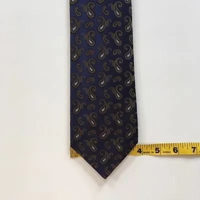 Isaia Napoli 7 Fold Tie Blue Green 100% Silk Luxury Made In Italy Necktie Pa0473 • $55.99