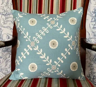 Vanessa Arbuthnott *FRUIT GARDEN* Linen Cushion Cover Powder Blue 40cm (16 ) BN • £22.50