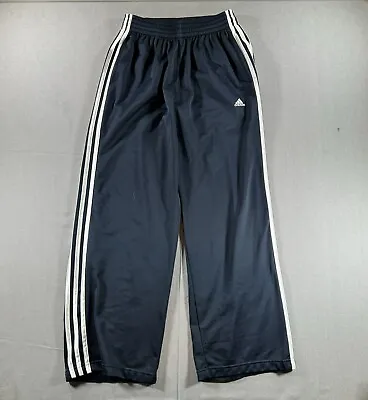 Vintage Adidas Sweatpants Mens Medium Blue Striped HEAVY Drawstring • $19.99