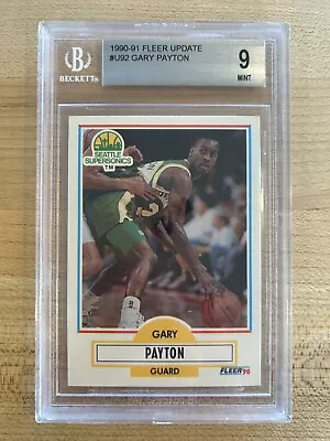 GARY PAYTON 1990-91 Fleer Update #U-92 Rookie Card BGS 9 Mint • $15