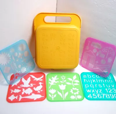 Vintage Tupperware Stencil Set Carry Case 5 Stencils Beach Spring Shapes Lot Set • $24.50