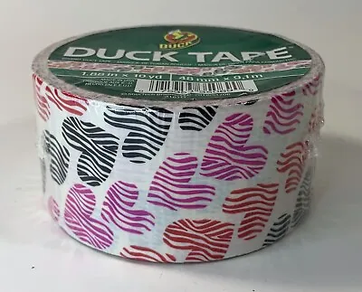 Wild Zebra Hearts Duck Brand Duct Tape 1.88” X 10 Yds • $14.95