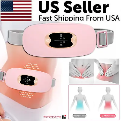 Electric Heating Menstrual Vibration Pad Belt For Period Pain Relief Cramps US • $14.89