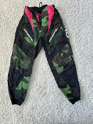 O'Neal Elements Pants Youth Sz 8/10 Motocross Off-Road MX Motorcycle Pink Camo • $19.99