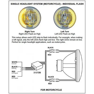 Motorcycle LED Headlight Drl Halo Light Bulb & Turn Signal Relay Control Module • $15.95