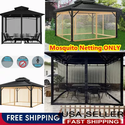 Replacement Mosquito Netting Gazebo Screen Canopy Mesh Wall Patio Gazebo 4-panel • $59.99
