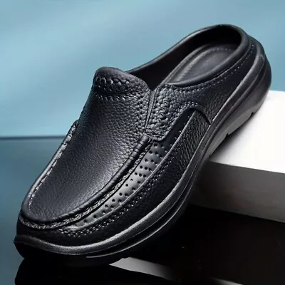 Men's Slip-on Mules Casual Walking Slippers Outdoor Backless Loafers Back Shoes • £13.33