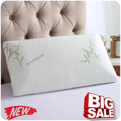 Luxury Bamboo Memory Foam Pillow ANTI-Bacterial Stuff Orthopedic Premium Support • £11.75