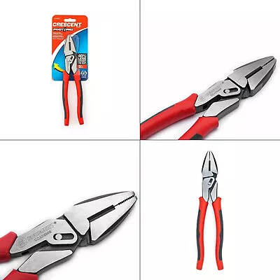 9 In. Linesman Pivot Pro Pliers | Crescent Action Compound Plier Cutter Dual L • $22.30