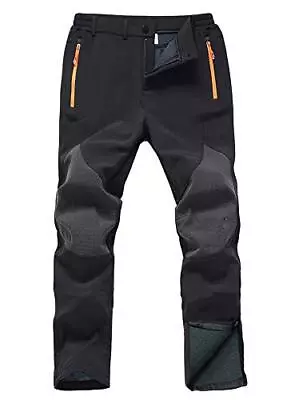 Gash Hao Mens Softshell Pants Fleece Lined Zipper Bottom Leg (Black 34W X 34L) • $14.99
