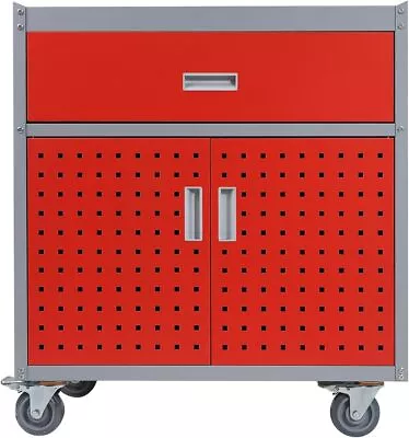 Metal Storage Cabinet With Wheels 30' X 18' X 34' Mobile Metal Garage Cabinet • $206.98