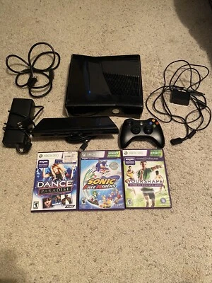 $129.99 • Buy Xbox 360 S Slim / Controller / Kinect And Games Bundle / TESTED No Hard Drive