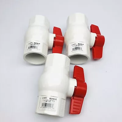 Lot Of 3 Nds Mle1410-15 Ball Valves Pvc Body 1-1/2 Mip -nsf • $42.95