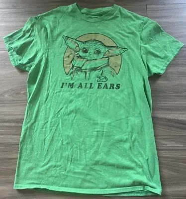 Fifthsun Star Wars Mandalorian I'm All Ears Green Grogu Baby Yoda T-Shirt Medium • $11.99
