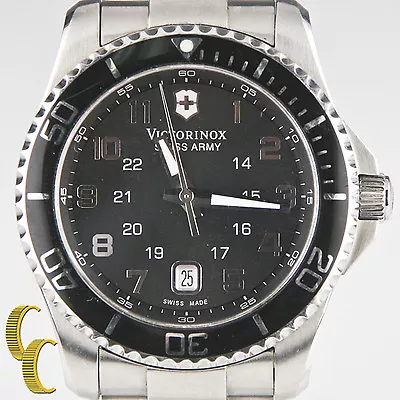 Victorinox Men's  Swiss Army  Stainless Steel Wrist Watch W/ Date & Extra Links • $584.73