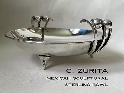 C. Zurita Mexican Mid Century 925 Sterling Silver Sculptural Bowl 18.3oz/518.8g • $985