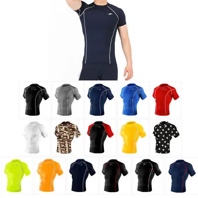 Take Five Mens Skin Tight Compression Base Layer Running Shirt S~2XL 014 • $24.40