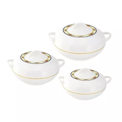 SQ Professional Insulated Serving Hotpots With Lids - Ambiente Thermal 3pc Set • £26.99