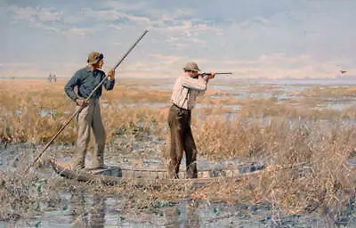 Hunters Shooting Marsh Boat By A.B. Frost • $18.95