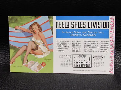 Pinup Girl Calendar Ink Blotter Elvgren Neely Sales Division April 1967 • $12.95