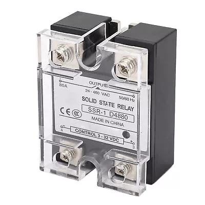 Solid State Relay 80A DC To AC SSR Relay 3V‑32VDC Control 24V‑480VAC Load • $14.25
