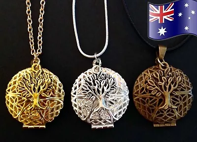 $11.95 • Buy Tree Of Life Aromatherapy Essential Oil Diffuser Pendant Necklace + FREE Pads 