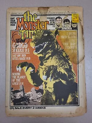 Vtg The Monster Times Vol. 1 No. 12 1/1/70 Gorgo Speaks SIGNED By Jim Steranko • $134.99