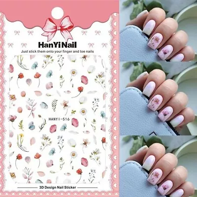 Nail Art Stickers Transfers Decals Spring Summer Flowers Floral Daisy (HAN516) • £2.55