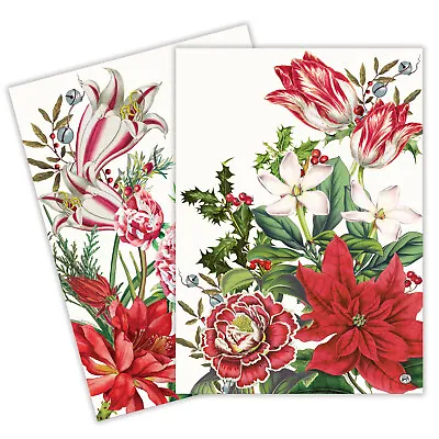 Set / 2 Michel Design Works Cotton Kitchen Towels Christmas Bouquet - NEW • $19