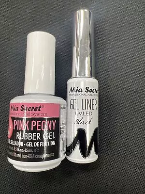 Mia Secret Pink Peony Rubber Gel + Black Gel Liner Lot Of 2 • $14.99