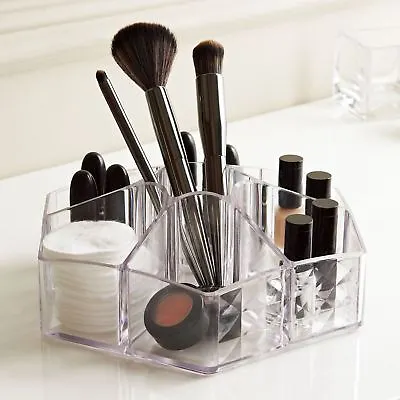 £4.95 • Buy Clear Acrylic Cosmetic Organiser With 7 Sections Makeup Jewelry Display Box Case